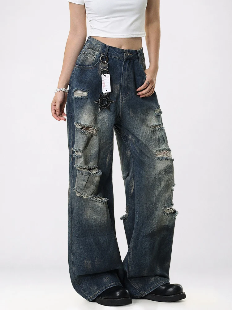 DISTRESSED VINTAGE BAGGY DŽÍNY - Obrázek 3