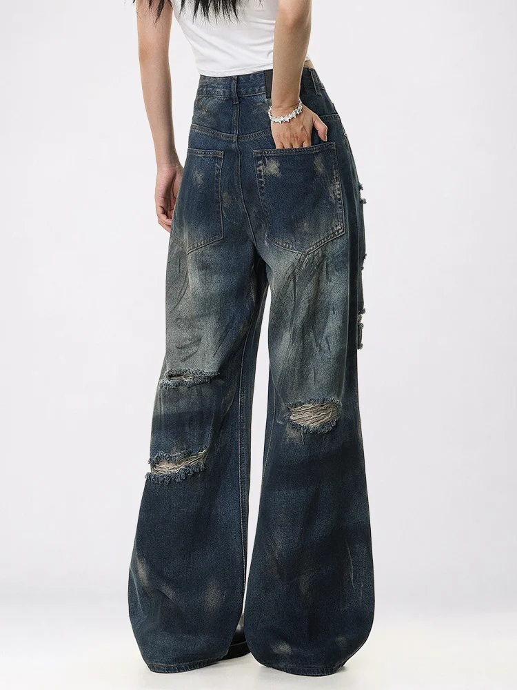 DISTRESSED VINTAGE BAGGY DŽÍNY - Obrázek 5