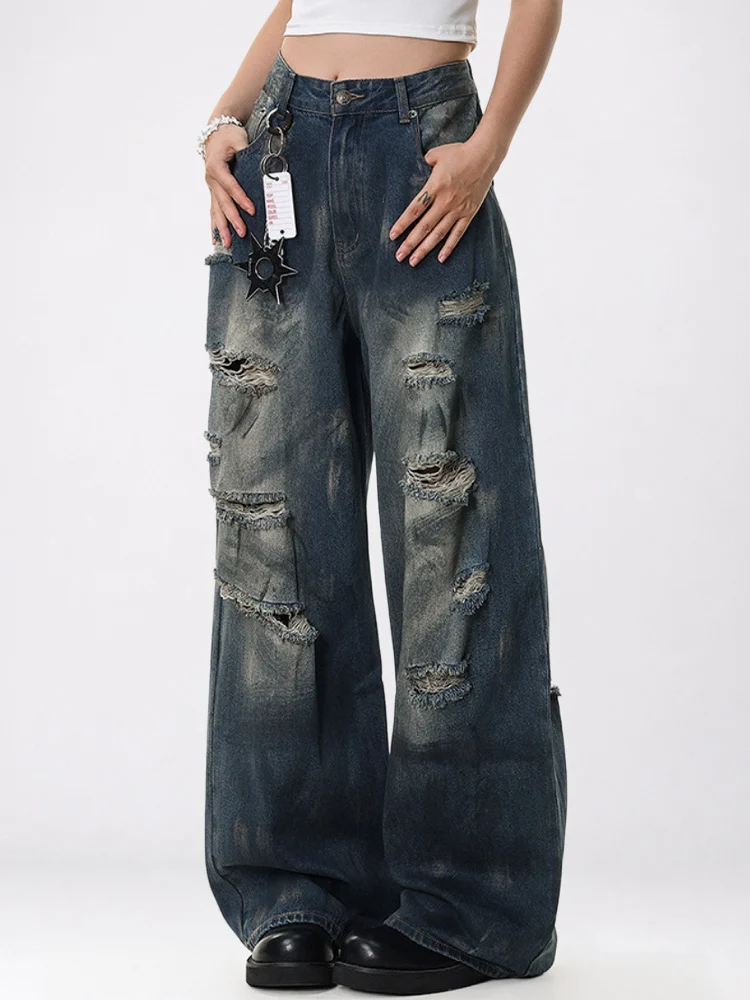 DISTRESSED VINTAGE BAGGY DŽÍNY - Obrázek 4